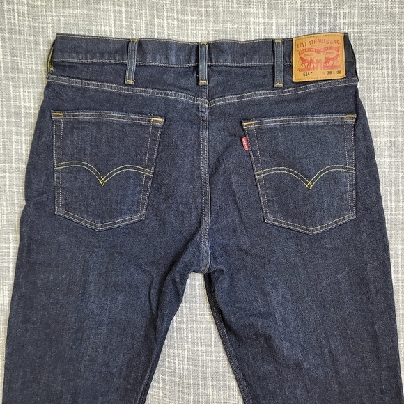 Levi's 514 Flex Straight Fit Jeans Dark Wash Blue Men's 38 (Actual 37x31) - Picture 3 of 11